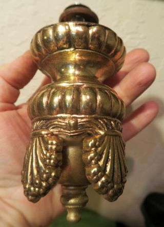 Finial Swag Lamp Globe Brass Spelter Chandelier Part Vintage 1/8ip Art Deco Ins
