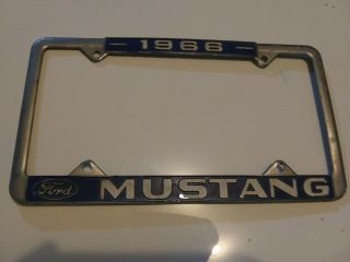 Vintage Ford 1966 Mustang License Plate Frame Metal