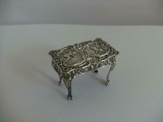 Antique Miniature Hallmarked Silver Table Birmingham 1901 Levi & Salaman