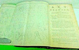 Antique Georgian 1763 Old Book Art Of Drawing Water Colour Paints Amber Casting