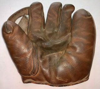 Antique Vintage Baseball Glove Mitt Brown Leather