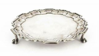 Antique Silver Plated Waiter / Card Tray C1920 6.  25 Inches