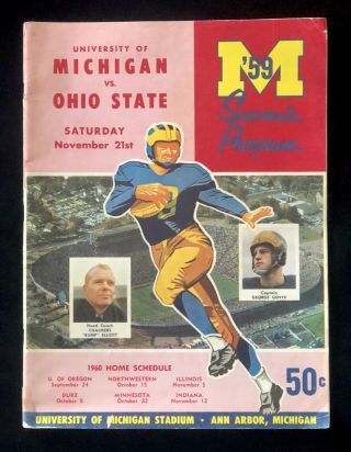 1959 Michigan Vs.  Ohio State College Football Game Program Michigan Stadium