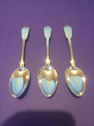 3 X William Iv Scottish Sterling Silver Spoons,  R&r Keay,  Edinburgh,  1836
