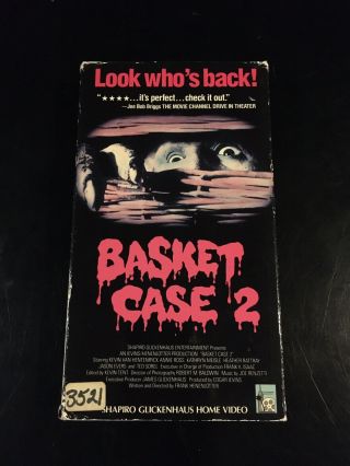 Basket Case 2 Shapiro Home Video Vhs Horror Slasher Gore Rare Vintage Cult