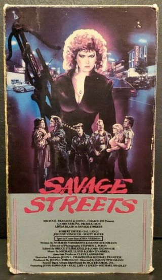 Vintage 1985 Savage Streets Vhs Horror Action Linda Blair Cult Vestron Rare