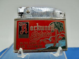 Vintage Wellington Balboa Japan Advertising Lighter Rockwood Estates Zippo
