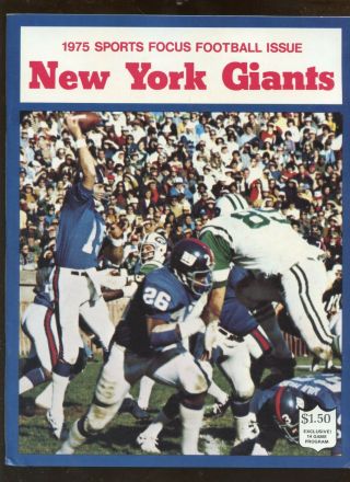 1975 Nfl Football Sports Focus York Giants Yearbook Exmt