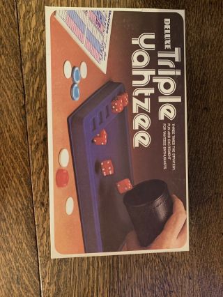 Vintage 1978 Deluxe Triple Yahtzee Dice Board Game Complete & Great Shape