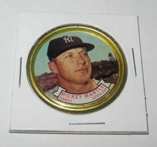 1964 Topps Baseball Coin Pin 120 Mickey Mantle York Yankees V4