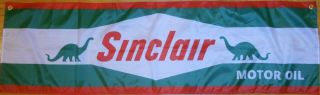 Sinclair Flag Garage Man Cave Vintage Oil Can Motor Oil Racing Banner 58x17