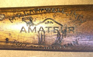 M.  R.  Campbell Inc.  Tullahoma,  Tenn.  Camel Logo Amateur Baseball Bat 1920 - 30 