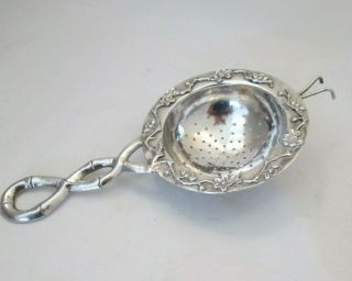 A Good Chinese Silver Tea Strainer By Wang Hing