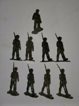 Vintage Marx Armed Forces Training Center 60mm Marching Soldiers