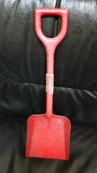 Vintage Large Metal Red Sand Pail Shovel,  11 3/4 "