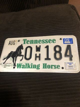 Tennessee Walking Horse,  Specialized State Issued License Plate,  0wh184,  2001