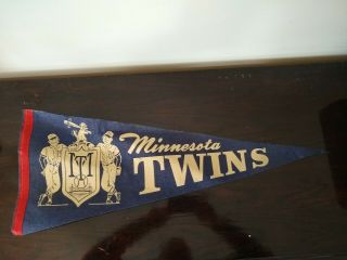 Rare 1960’s Vintage Minnesota Twins Baseball Mlb Pennant