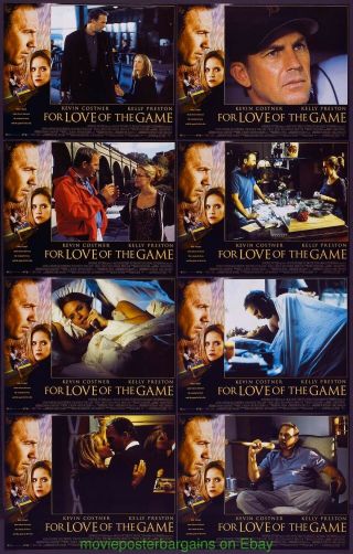 For Love Of The Game Lobby Card Size Movie Poster Set Of8 Kevin Costner Baseball