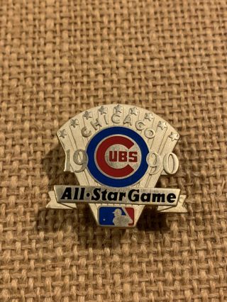 1990 Chicago Cubs Gorgeous Vintage Rare All Star Game Press Pin.