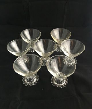 Set Of 7 Vintage Anchor Hocking Boopie Candlewick Cocktail Dessert Sherbet Glass