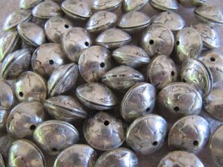 Handmade Squash Blossom Beads (12) Out Of Mercury Dimes 90 Silver