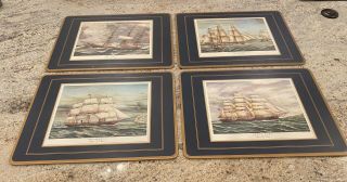 Vintage Pimpernel Clipper Ships 4 Placemats Made In England 2