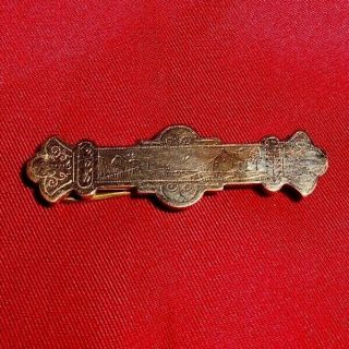 Vintage Victorian Gold Filled Brooch Pin June 6,  1877