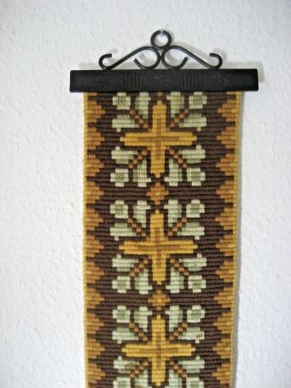 Vintage Klokkestreng Wool Tapestry Bellpull Denmark Wall Decor Folk Art 34