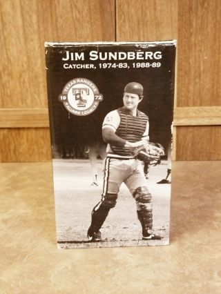 Jim Sundberg Texas Rangers Hall Of Fame Catcher Bobblehead W/ Face Mask & Box