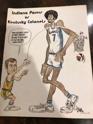 1972 1973 Aba Program Kentucky Colonels Vs Indiana Pacers