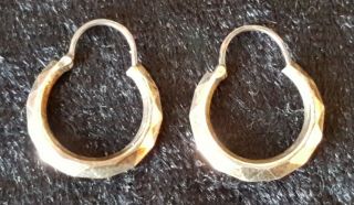 9 Carat Gold Vintage Art Deco Antique Hoop Earrings
