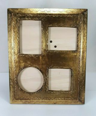 Vintage Shabby Chic Italian Gold Florentine Wood Picture Frame Holds 4 Photos