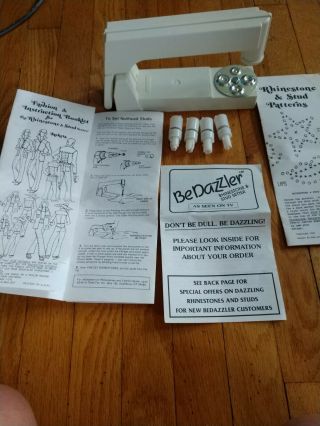 Vintage Be Dazzler Rhinestone And Stud Setter Instructions Bedazzler