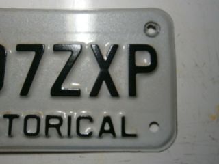 1979 - up Ohio Historical Motorcycle license plate number 07ZXP 3