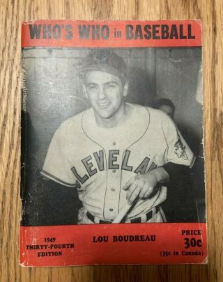 Vintage/ Old Baseball Book 1949 Who 