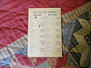 1962 BOSTON RED SOX MEDIA GUIDE Yearbook CARL YASTRZEMSKI Press Book Program AD 2