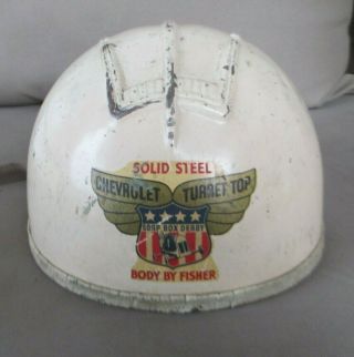 Vintage Soap Box Derby Helmet Chevrolet Turret Top Body By Fisher Solid Steel