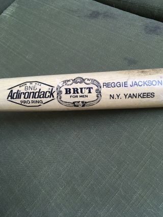 Vintage Adirondack Wood Baseball Bat Pro Ring Reggie Jackson Ny Yankees Brut