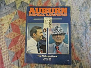 1981 Iron Bowl Program Alabama Crimson Tide Auburn Tigers Bear Bryant Football