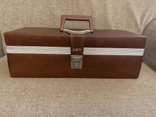 Vintage Savoy 8 Track Carrying Case Holds 24 Tapes Faux Leather