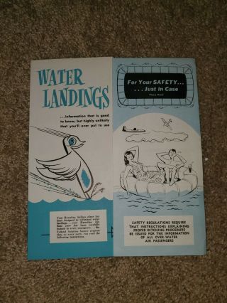 Hawaiian Airlines And Aloha Airlines " Ditching " Safety Card 1950s
