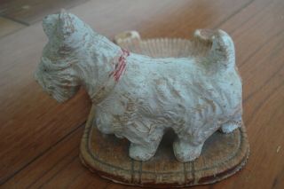 Vintage Scottie Dog Syroco Wood Pipe Holder/ashtray