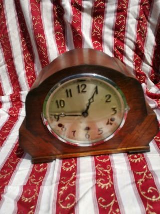 Antique 1930s Quality German Westminster Chiming Mantle Clock Running With Key