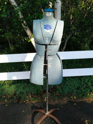 Vintage Sally Stitch Push Button Dress Form Adjustable Stand Size A