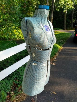 Vintage Sally Stitch Push Button Dress Form Adjustable Stand Size A 2