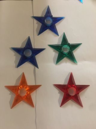Vintage Christmas Plastic Star Light Cover Reflectors 1960 