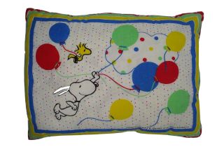Vintage 1965 Peanuts Characters Gang Snoopy And Woodstock Retro Hand Sewn Pillow