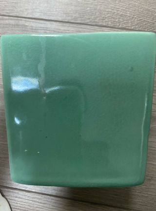 Vintage Haeger Pottery Glossy Green Square Succulent Planter 3716 4.  25 "