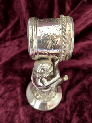 Antique Victorian REED & BARTON SILVERPLATE FIGURAL NAPKIN RING 1194 3