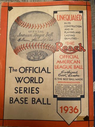 Reach 1936 Official American League Baseball Guide 2